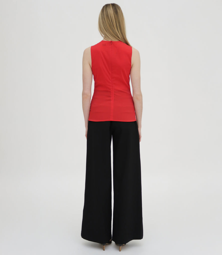 Wide Leg Pleat Front Pant