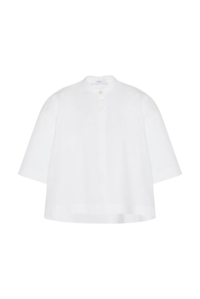 CROPPED OVERSIZED SHIRT - SOLID POPLIN