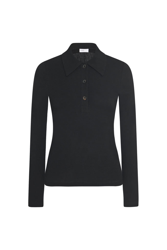 LONG SLEEVE POLO TOP