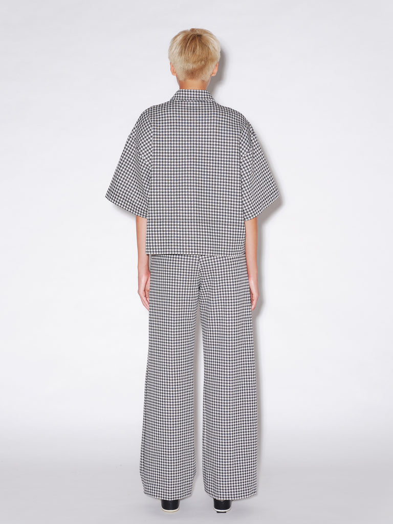 CROPPED OVERSIZED POLO - GINGHAM