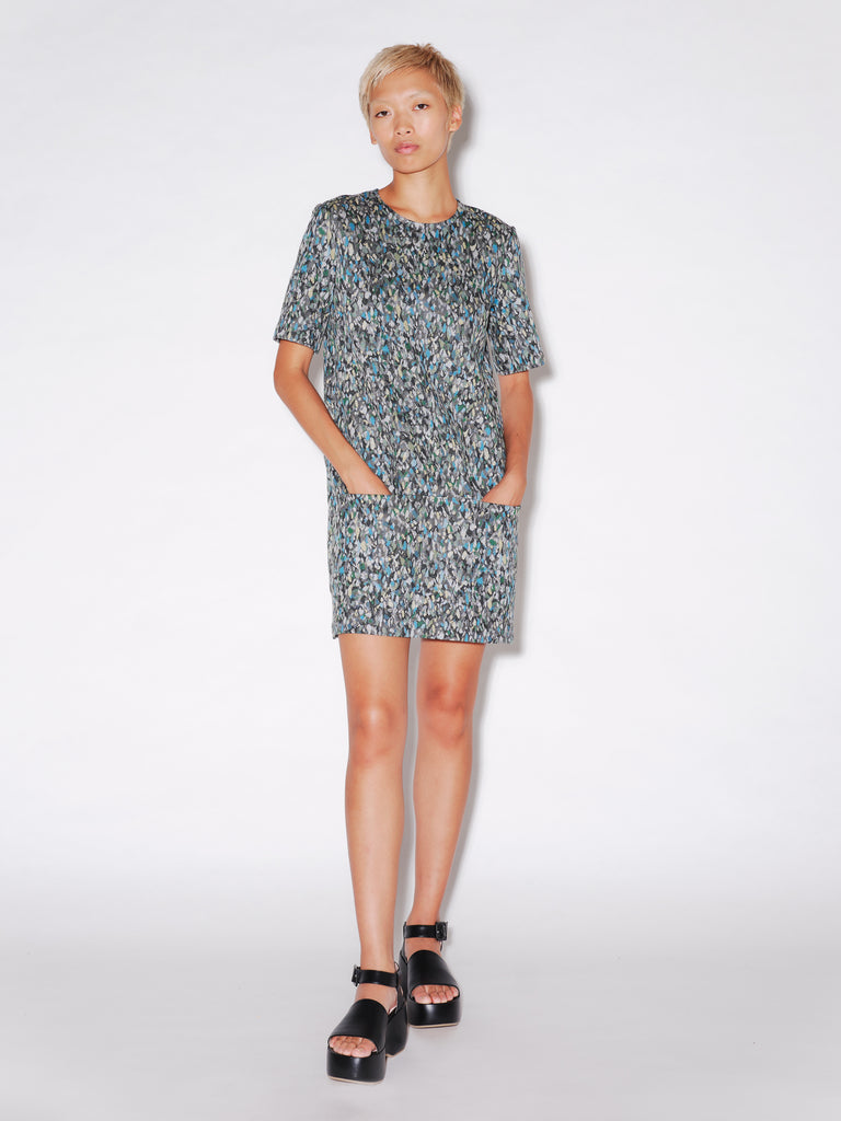 SHORT SLEEVE SHIFT DRESS - FOAM