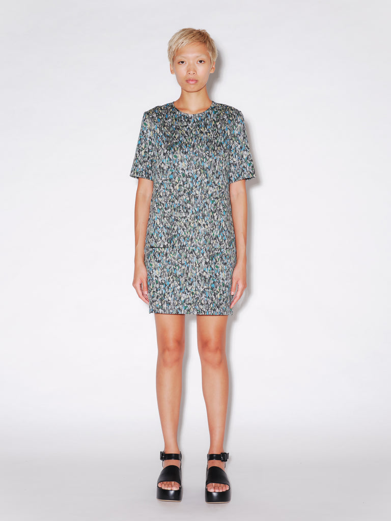 SHORT SLEEVE SHIFT DRESS - FOAM