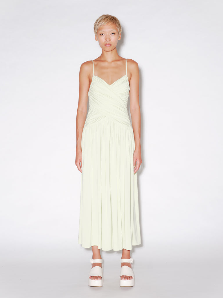 RUCHED SLIP DRESS