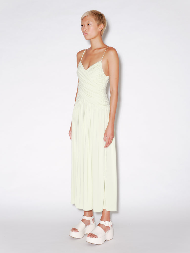 RUCHED SLIP DRESS