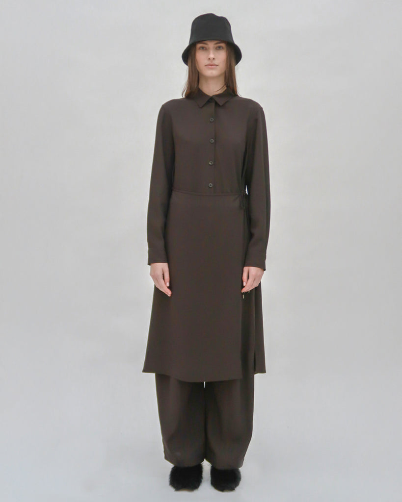 ASYMMETRIC APRON SHIRT - VISCOSE TWILL