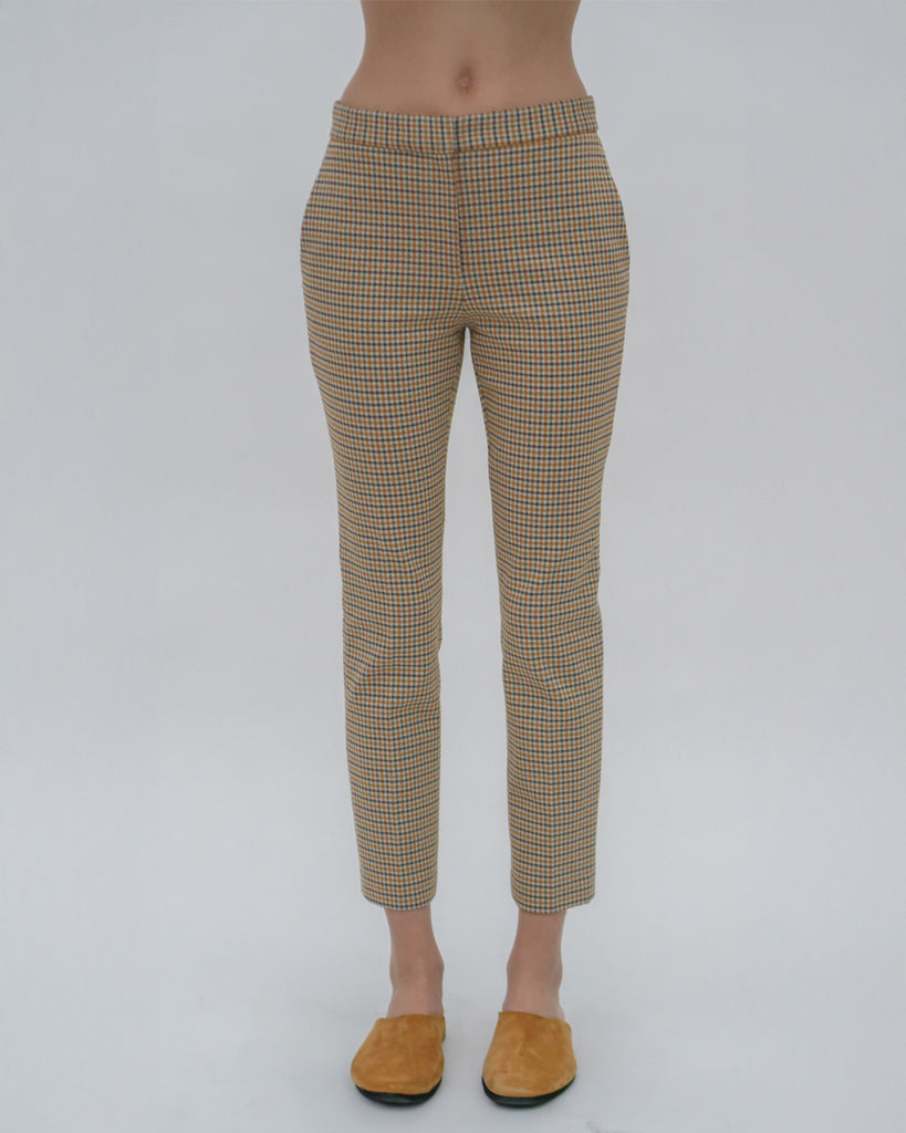 CROPPED SKINNY PANT - HOUNDSTOOTH PLAID