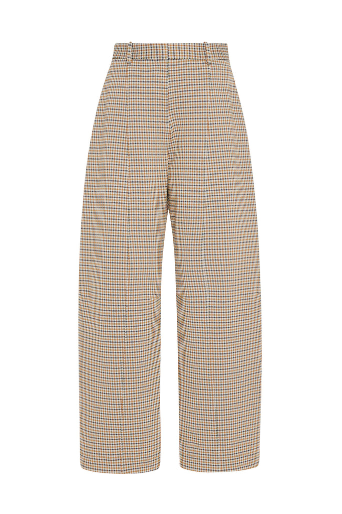 STRAIGHT TAPER TAB PANT - HOUNDSTOOTH PLAID