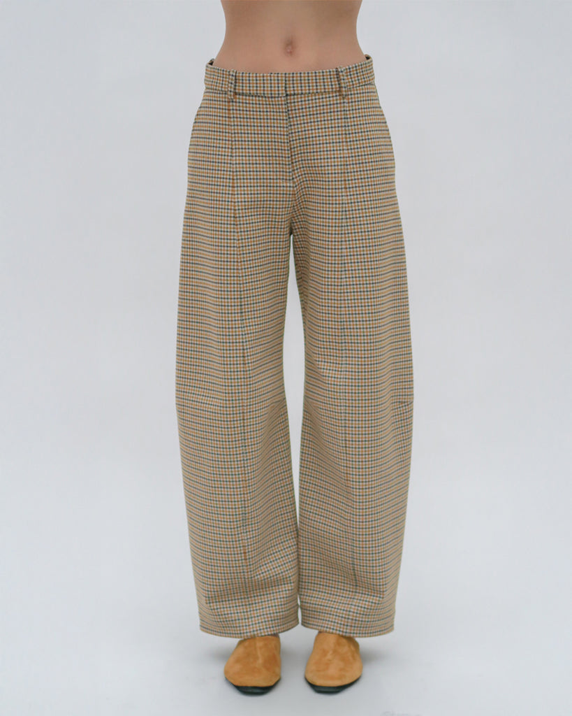 STRAIGHT TAPER TAB PANT - HOUNDSTOOTH PLAID