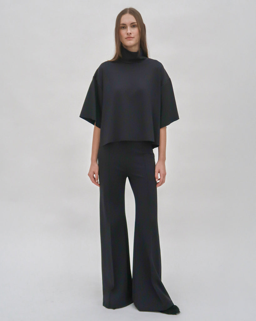 PINTUCK WIDE FLARE PANT