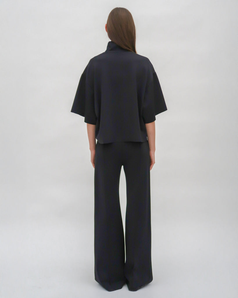 PINTUCK WIDE FLARE PANT