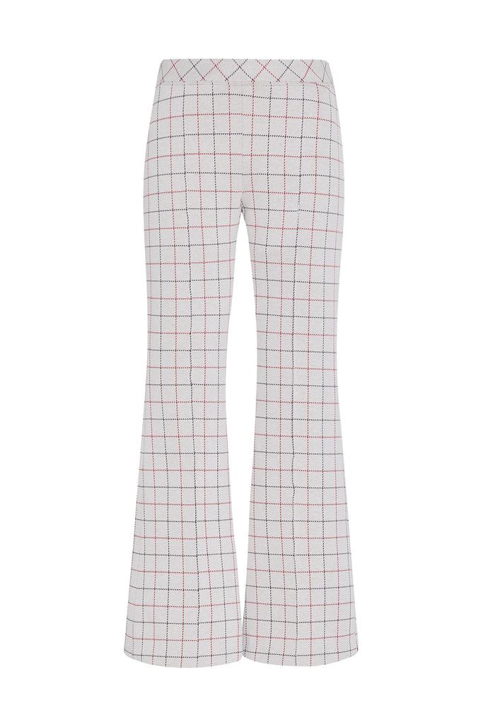 PULL ON CROPPED FLARE - STRIPED WINDOWPANE