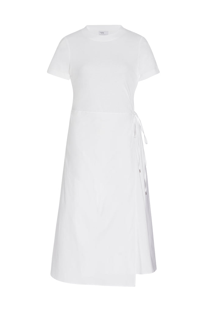 SHORT SLEEVE APRON COMBO T-SHIRT DRESS