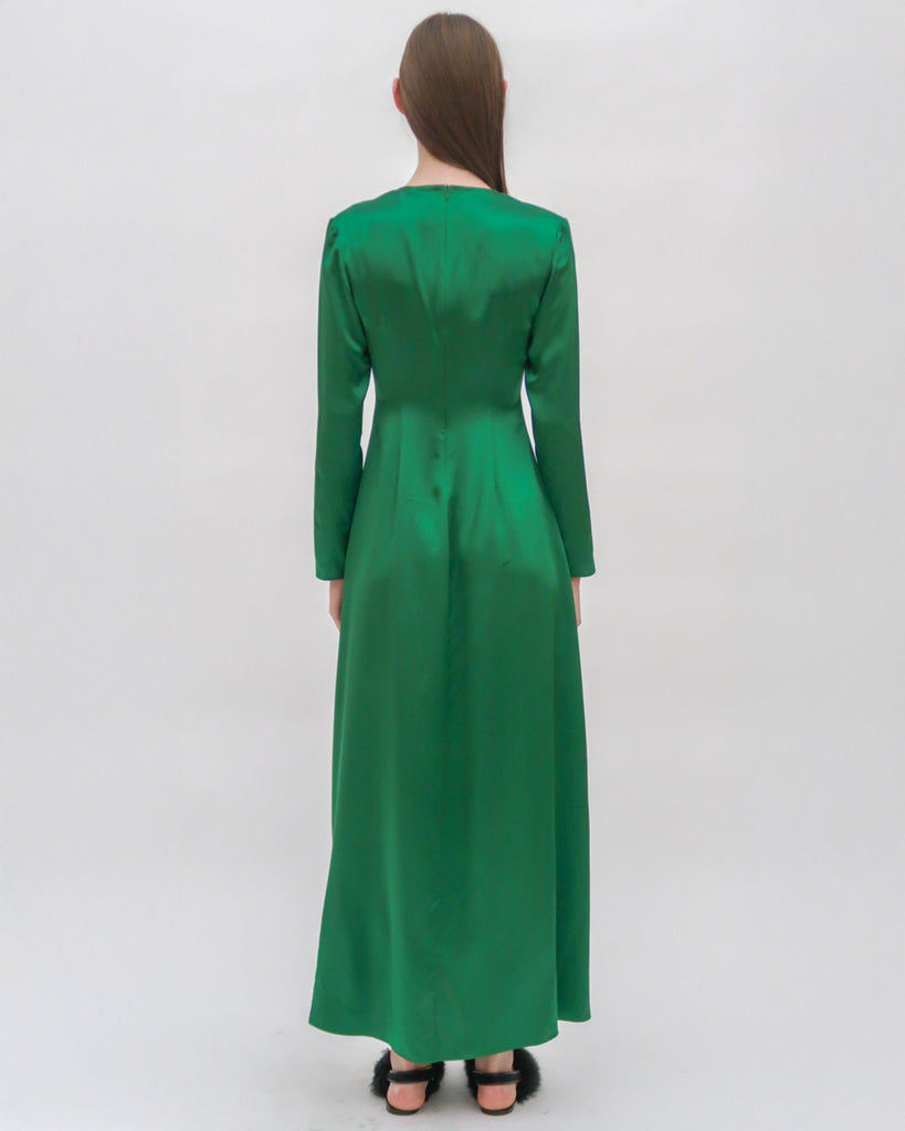 TWIST FRONT LONG SLEEVE GOWN