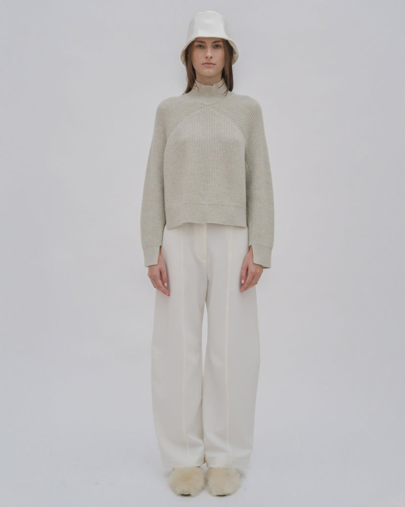 RIBBED PANELED TURTLENECK