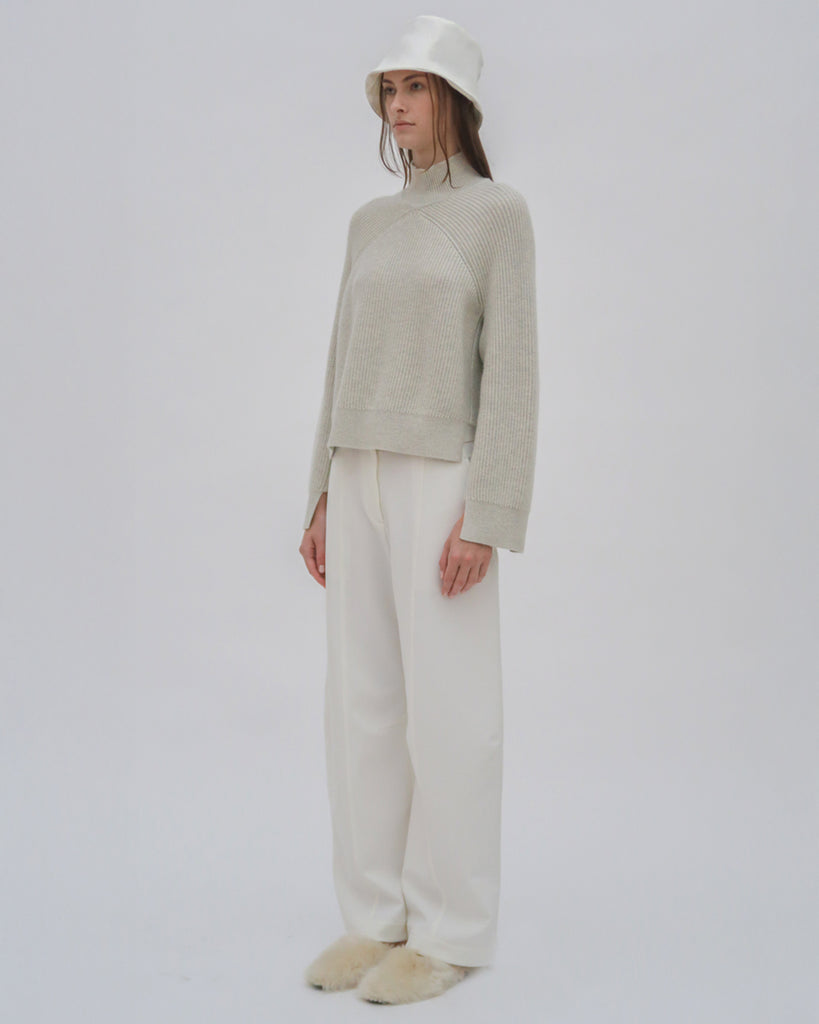 RIBBED PANELED TURTLENECK