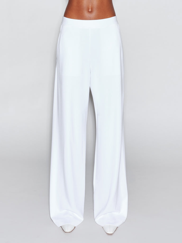 PULL ON STRAIGHT LEG TROUSER - SOLID INTERLOCK