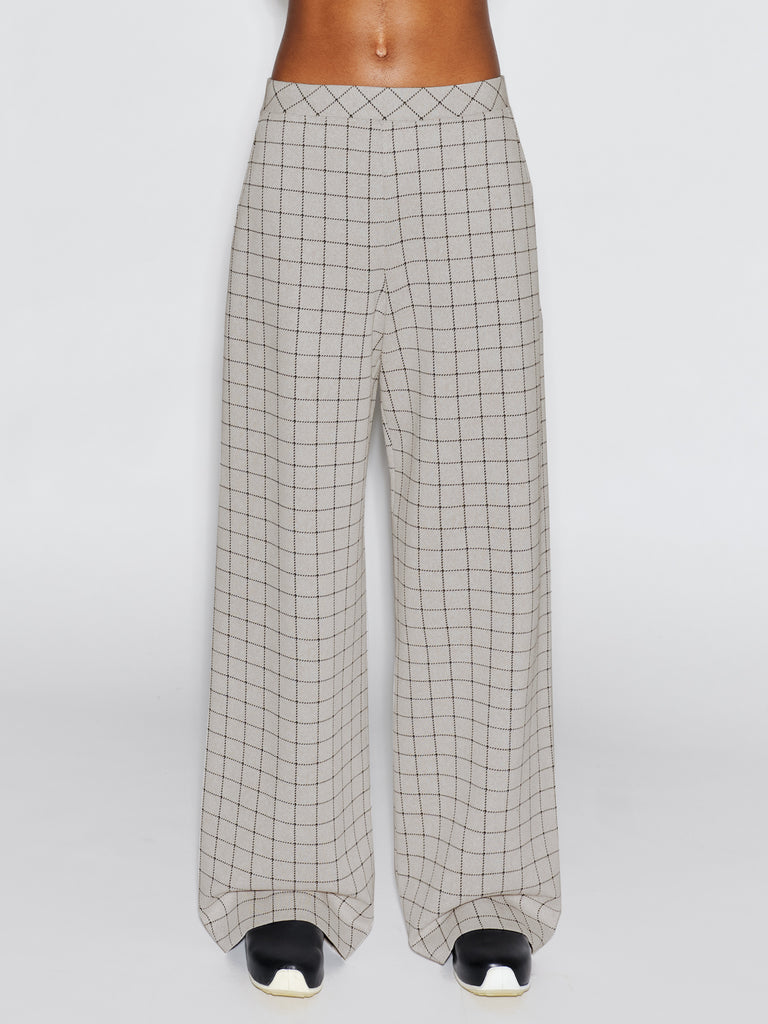 PULL ON STRAIGHT LEG TROUSER - WINDOWPANE