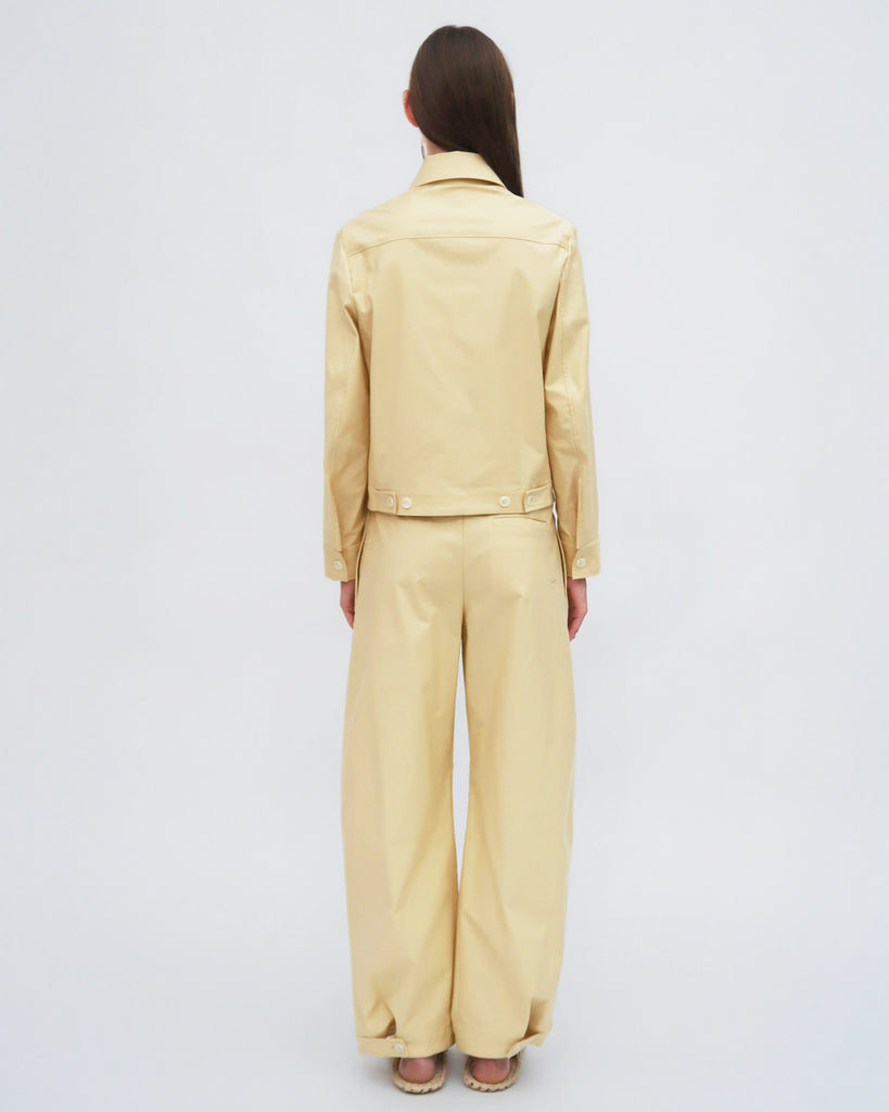 BELTED STRAIGHT TAPER TAB PANT - STRETCH COTTON SH