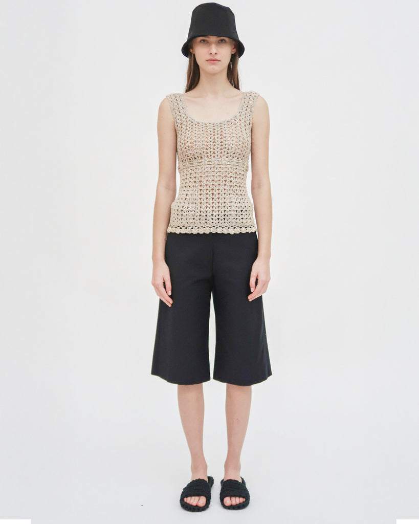 BERMUDA SHORT - STRETCH COTTON SHANTUNG
