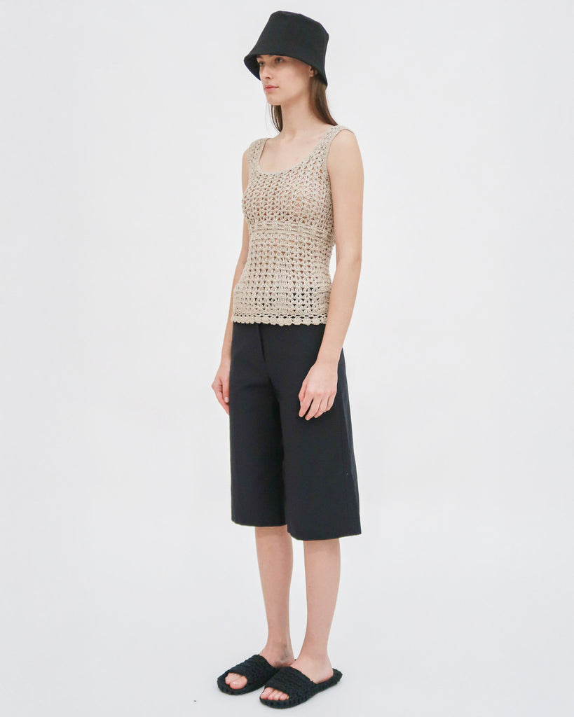 BERMUDA SHORT - STRETCH COTTON SHANTUNG