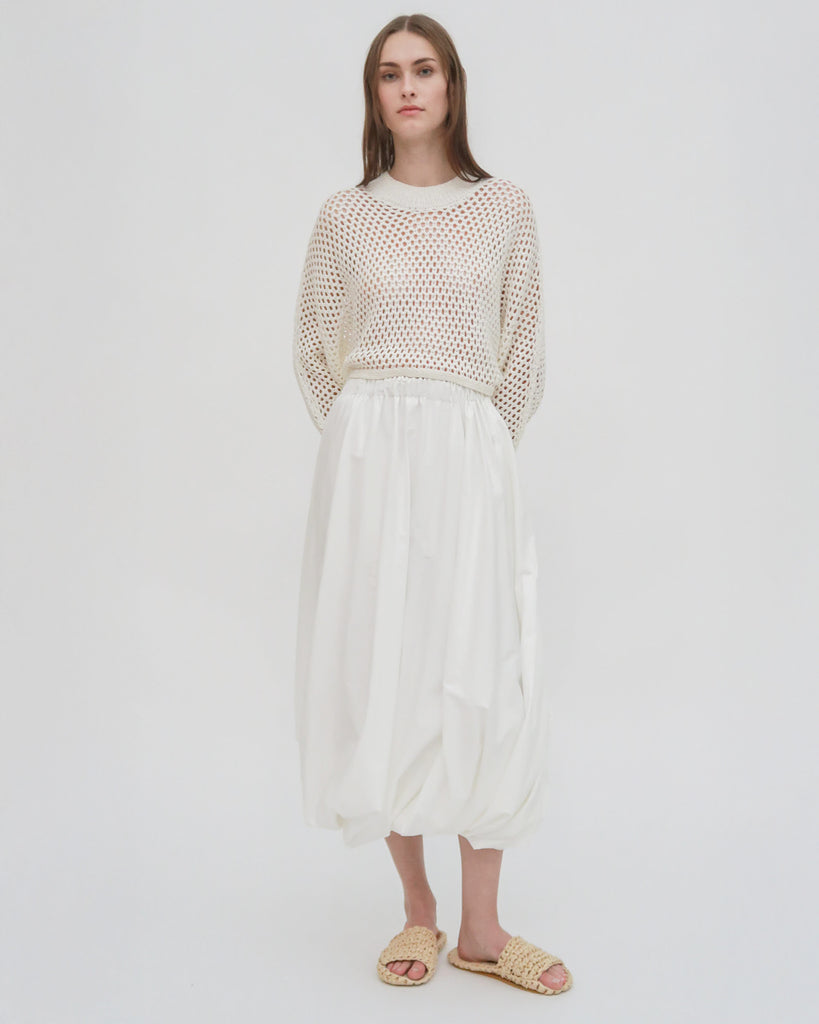 HAND KNIT MESH DOLMAN PULLOVER