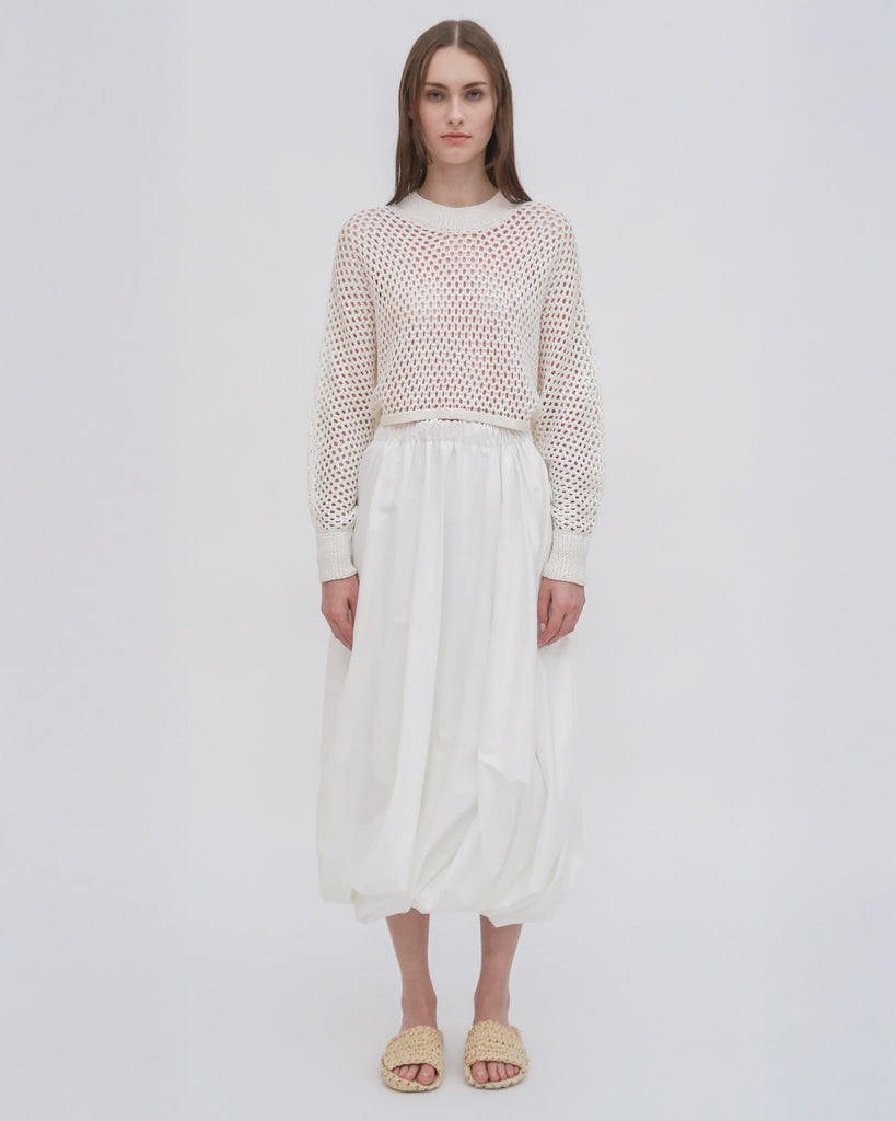 HAND KNIT MESH DOLMAN PULLOVER