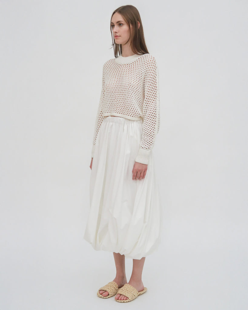 HAND KNIT MESH DOLMAN PULLOVER