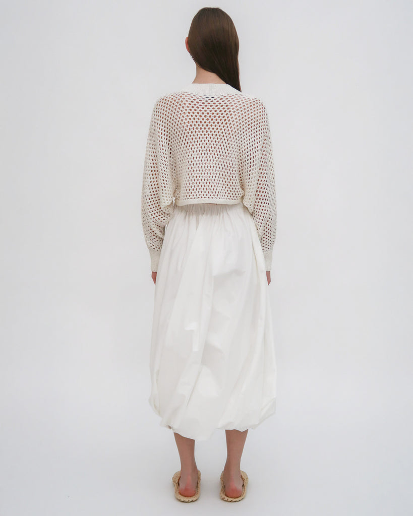 HAND KNIT MESH DOLMAN PULLOVER