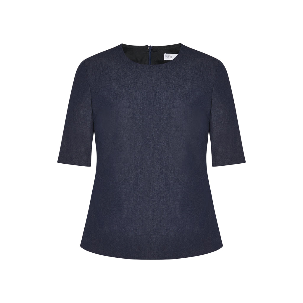 FITTED T-SHIRT TOP - STRETCH TWILL