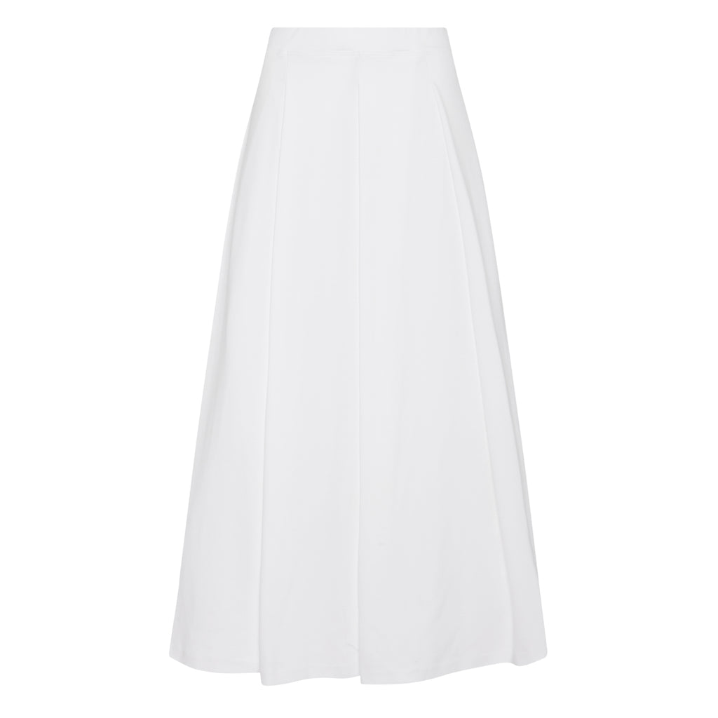 PULL-ON PLEATED MAXI SKIRT - SOLID INTERLOCK