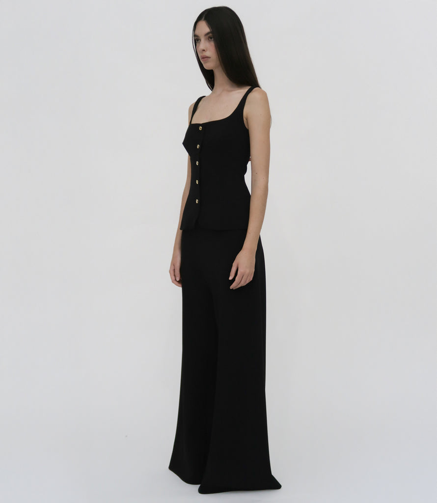 SQUARE NECK BUTTON FRONT TOP