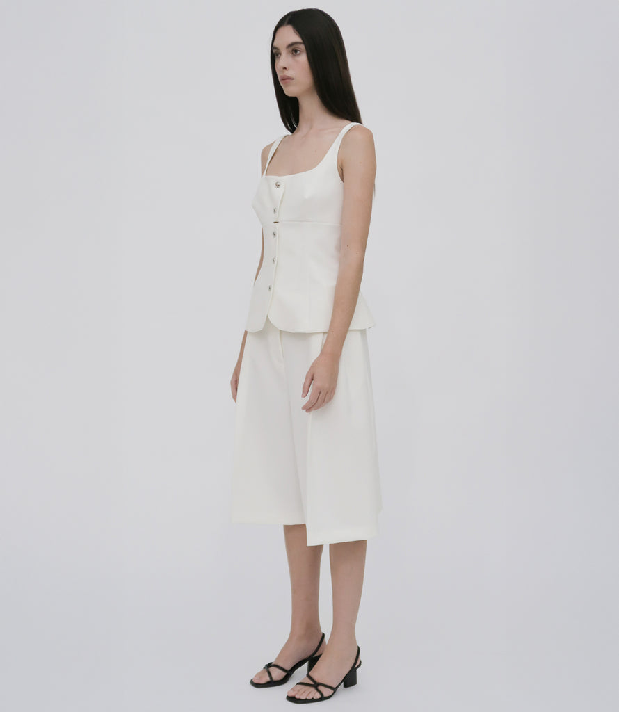 SQUARE NECK BUTTON FRONT TOP