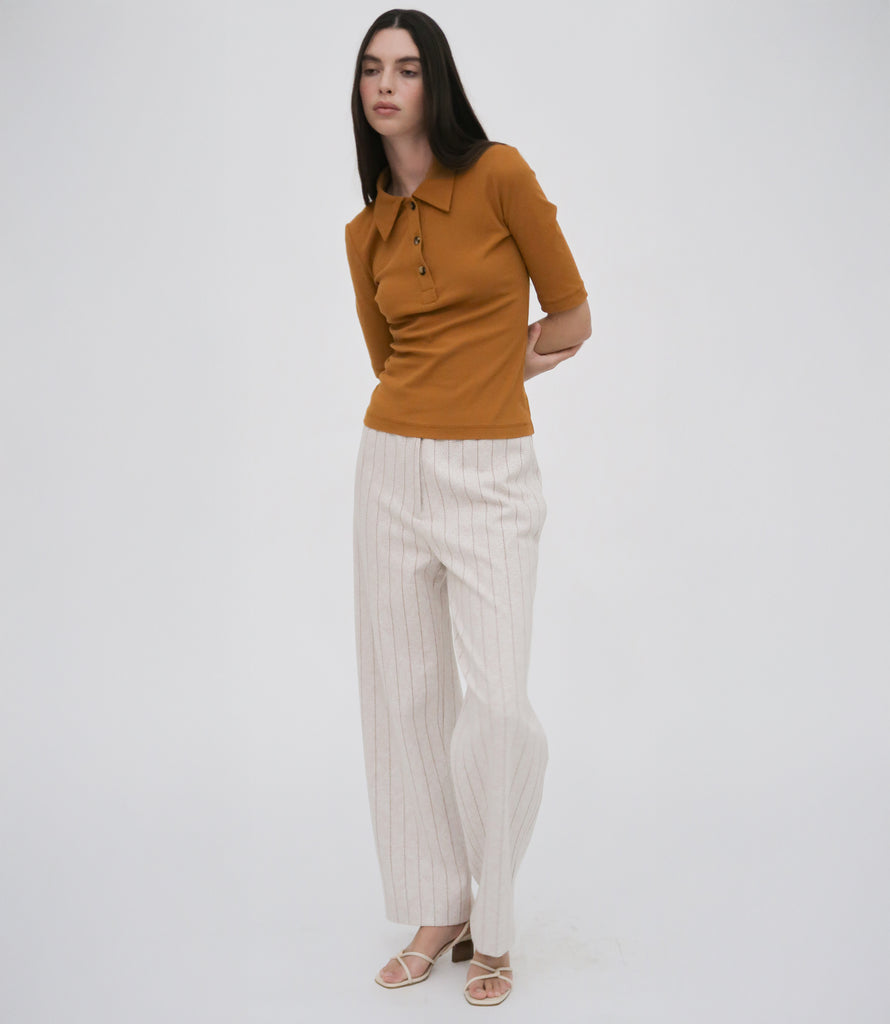 RELAXED PULL-ON PANT - PINSTRIPE