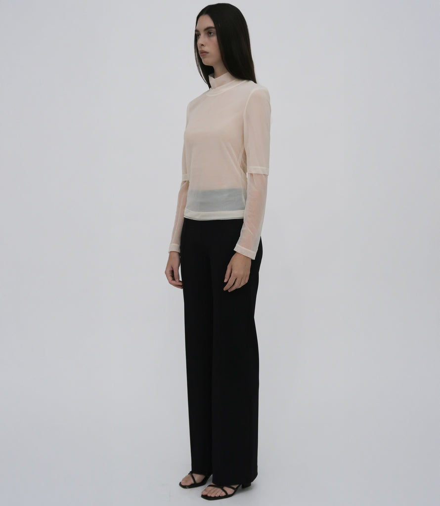 PINTUCK FITTED STRAIGHT PULL-ON PANT - SCUBA