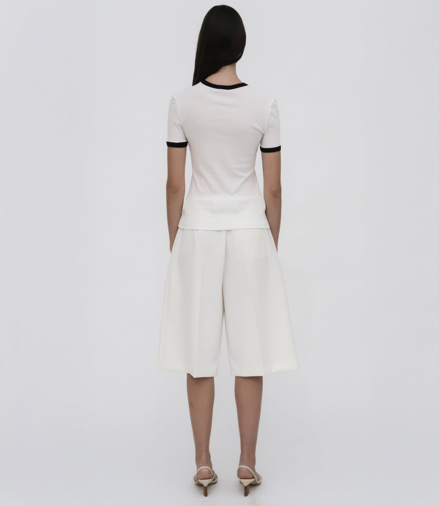 CONTRAST RIB T-SHIRT