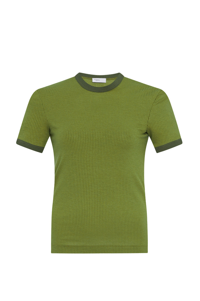 CONTRAST RIB T-SHIRT