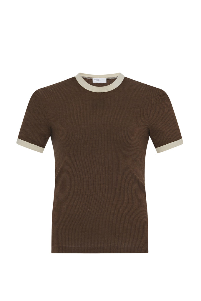CONTRAST RIB T-SHIRT