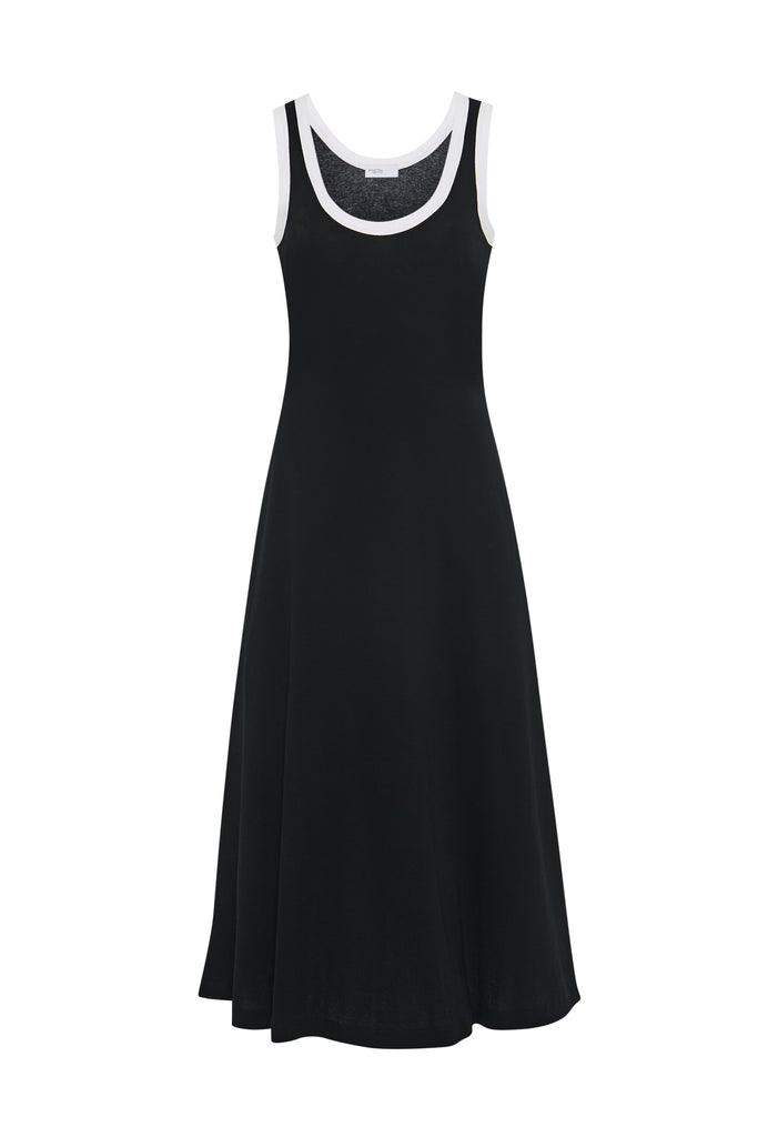 CONTRAST RIB TANK DRESS