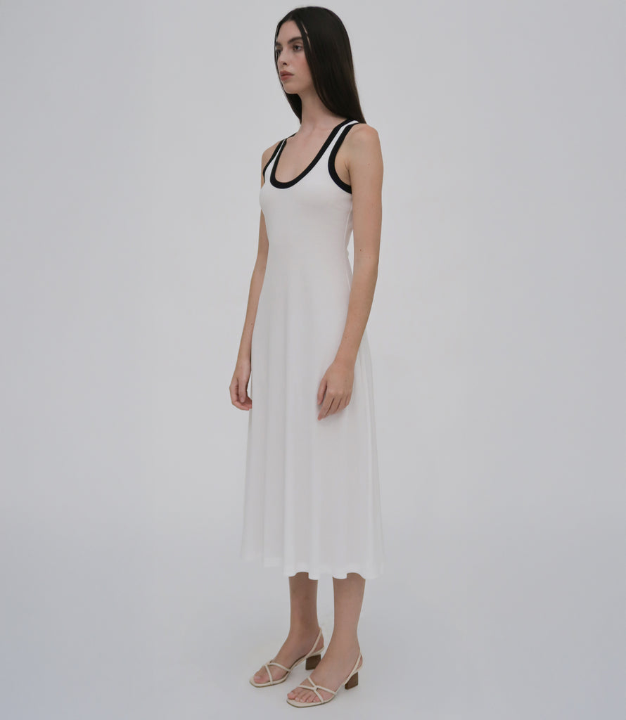 CONTRAST RIB TANK DRESS