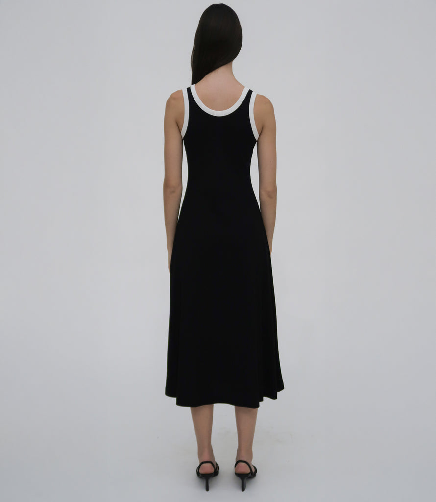 CONTRAST RIB TANK DRESS