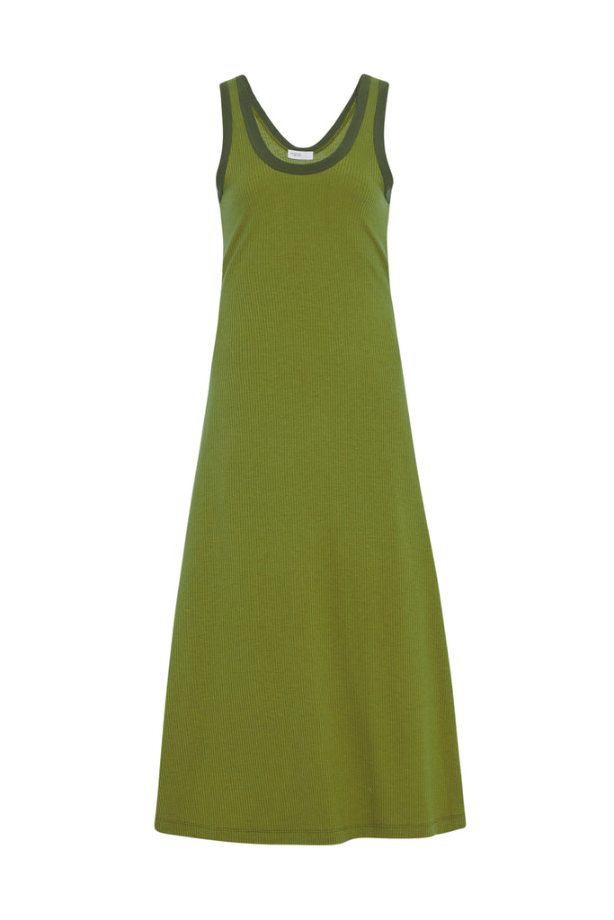 CONTRAST RIB TANK DRESS