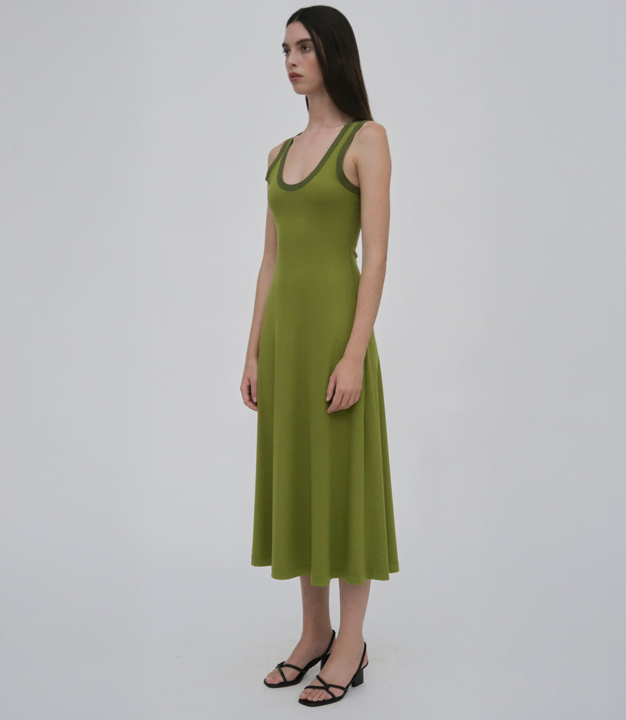 CONTRAST RIB TANK DRESS
