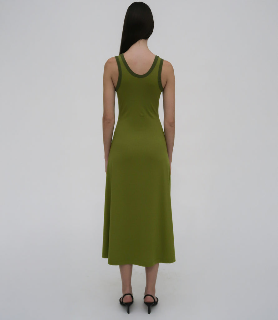 CONTRAST RIB TANK DRESS