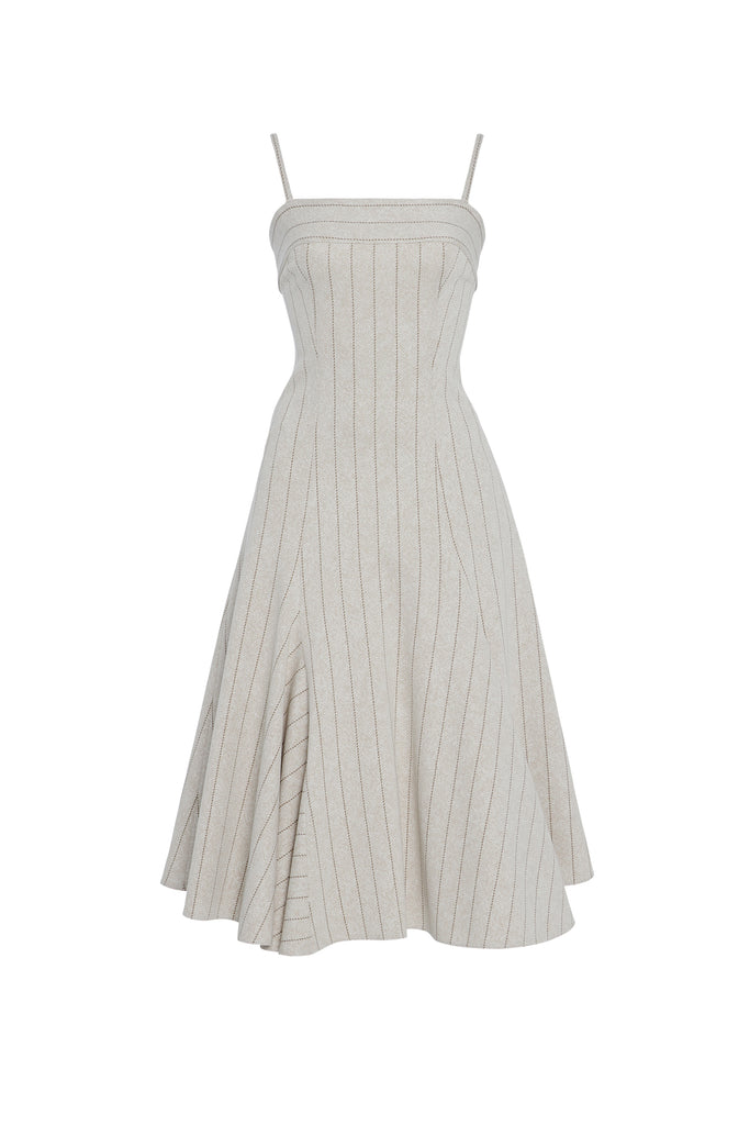 FITTED GODET DRESS