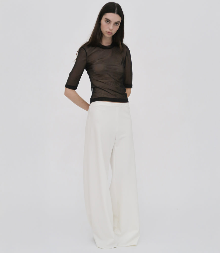 CROPPED SLEEVE T-SHIRT - SHEER