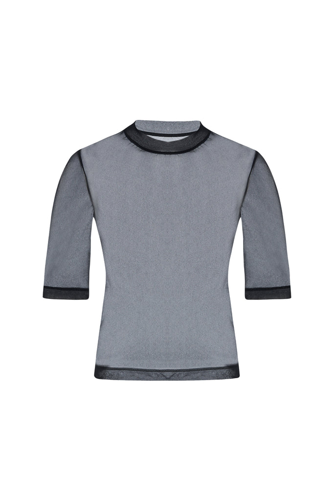 CROPPED SLEEVE T-SHIRT - SHEER