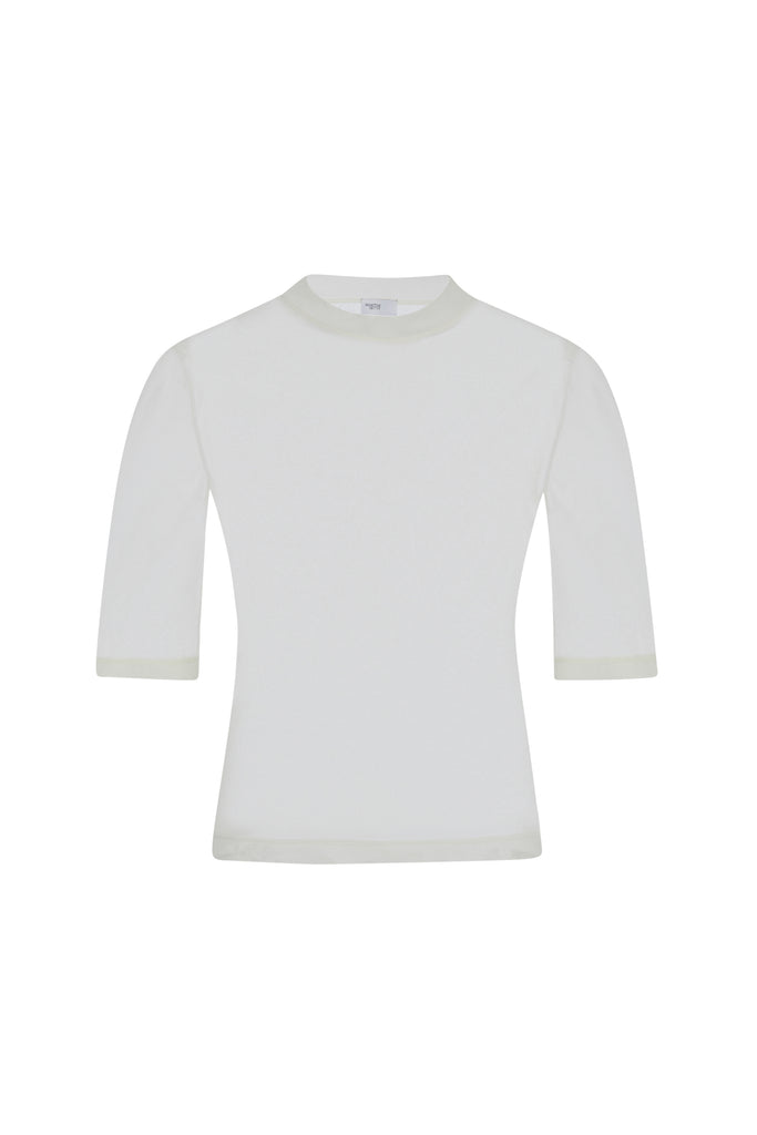 CROPPED SLEEVE T-SHIRT - SHEER