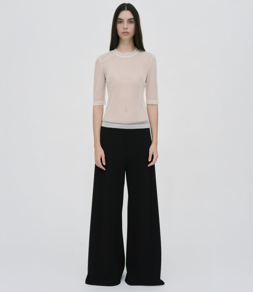 CROPPED SLEEVE T-SHIRT - SHEER