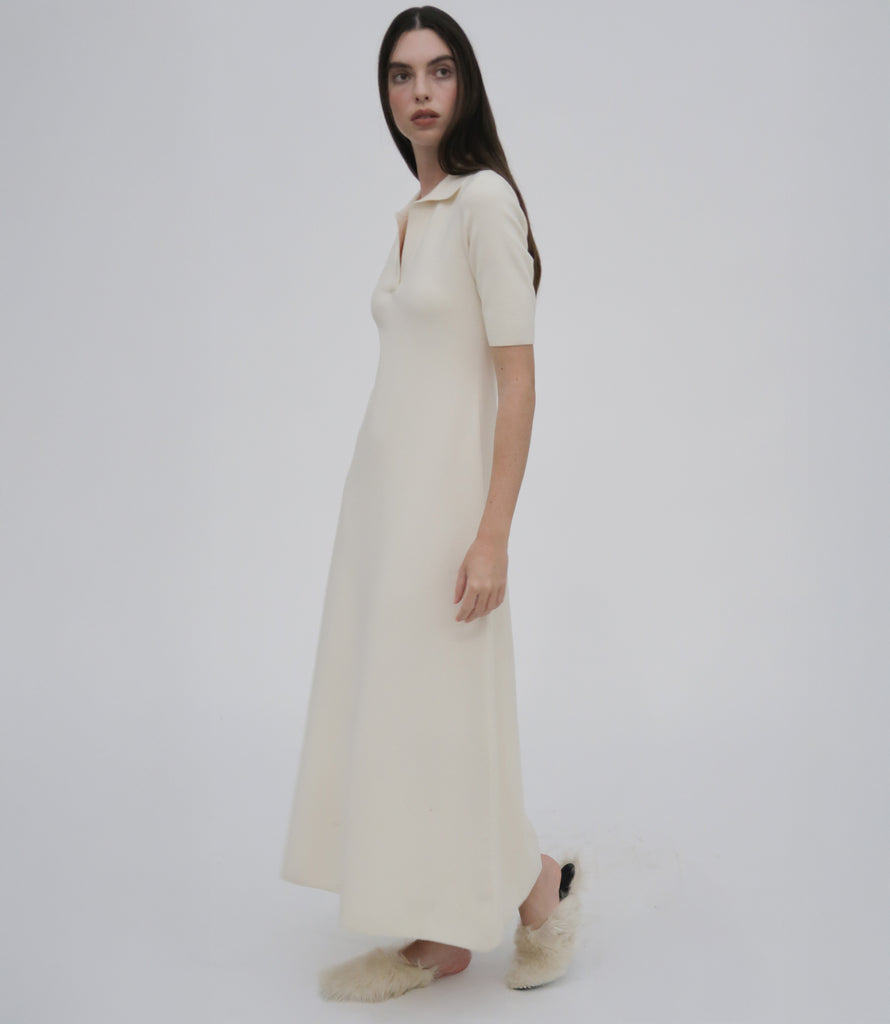 OPEN NECK POLO DRESS
