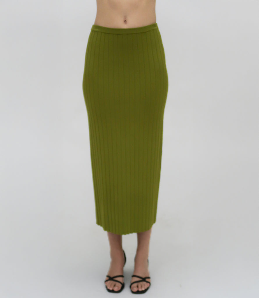 RIB MIDI SKIRT